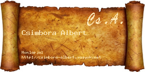 Csimbora Albert névjegykártya