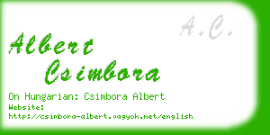 albert csimbora business card